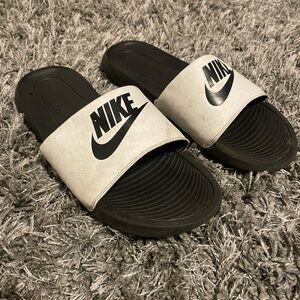 Nike Slide Sandals in White and Black